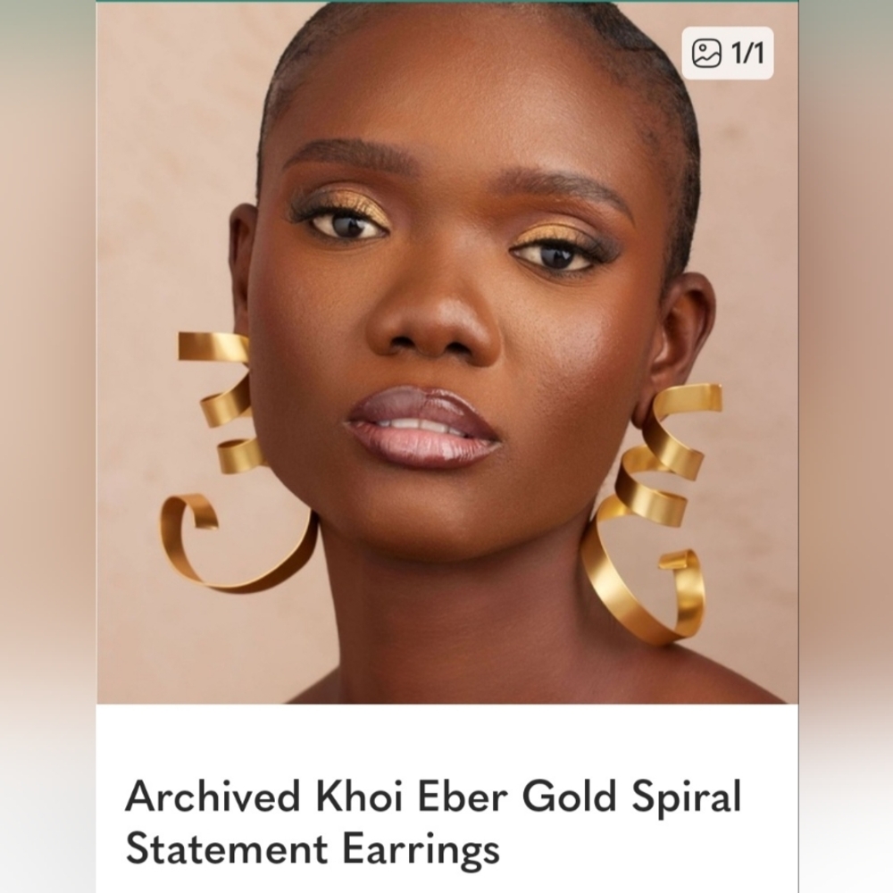 Khoi Eber Gold Spiral Statement Earrings